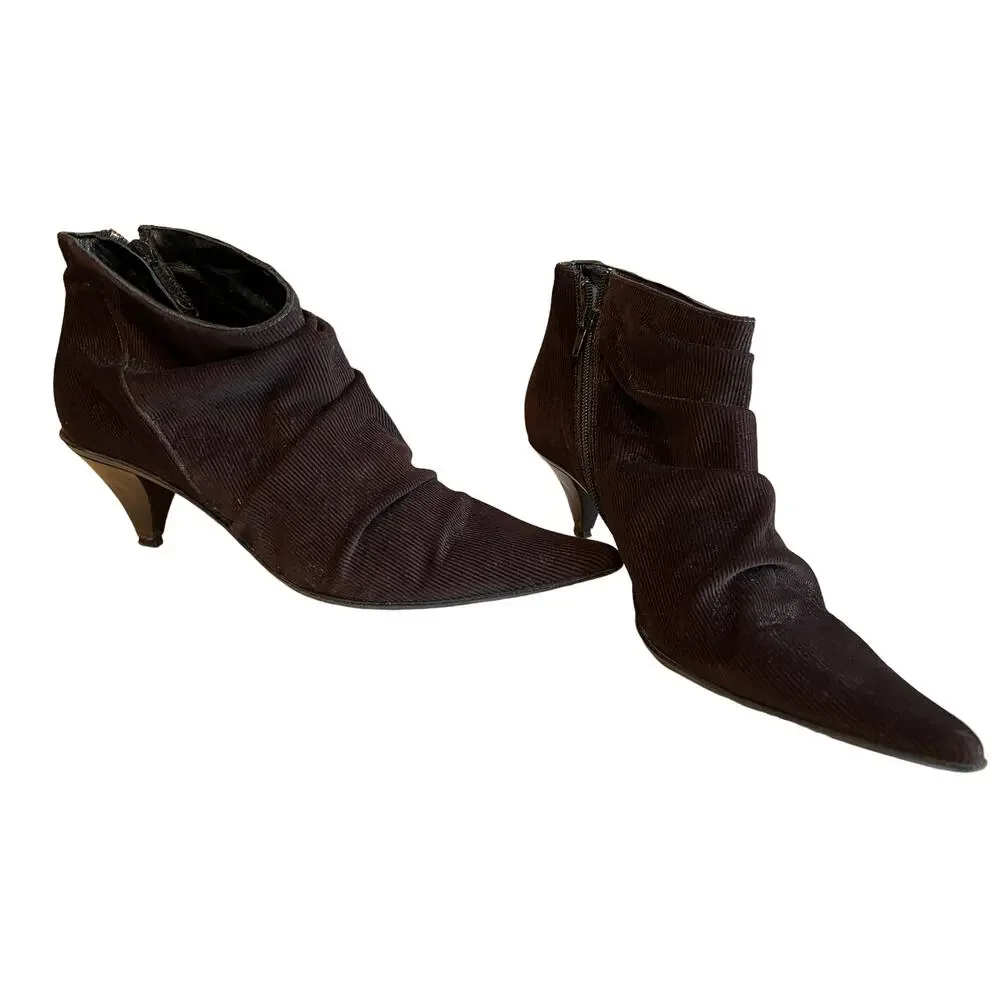 Vintage Y2K Clone for Barneys New York Slouchy Pointed Toe booties 8